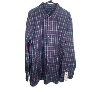 Stitch Fix Fairlane Plaid Button Shirt Mens Size 3XL Tall Blue Purple New